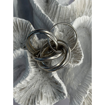 925 Sterling Silver Seven-Band Puzzle Ring Size 8.5