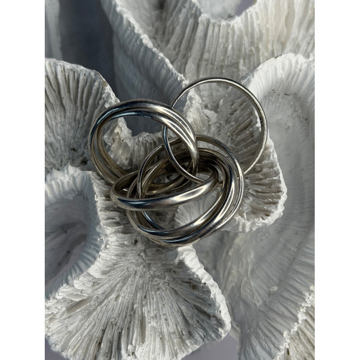 925 Sterling Silver Seven-Band Puzzle Ring Size 8.5