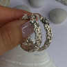 Beautiful Design 925 Sterling Silver Hoop Earrings Length 1.30 Inch