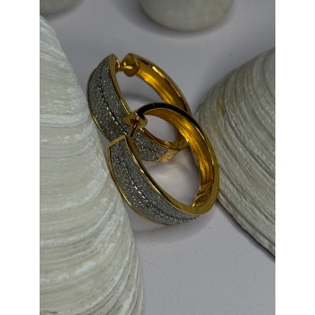 925 Sterling Silver Gold Plated CZ Earrings Length 0.8 Inch