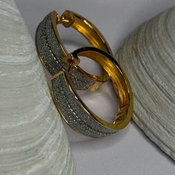 925 Sterling Silver Gold Plated CZ Earrings Length 0.8 Inch