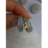 925 Sterling Silver Gold Plated CZ Earrings Length 0.8 Inch