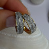 925 Sterling Silver Gold Plated CZ Earrings Length 0.8 Inch