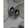 925 Sterling Silver Blue Topaz Earrings Length 0.8 Inch