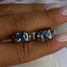 925 Sterling Silver Blue Topaz Earrings Length 0.8 Inch