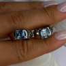925 Sterling Silver Blue Topaz Earrings Length 0.8 Inch