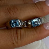 925 Sterling Silver Blue Topaz Earrings Length 0.8 Inch