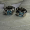 925 Sterling Silver Blue Topaz Earrings Length 0.8 Inch