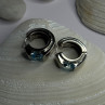 925 Sterling Silver Blue Topaz Earrings Length 0.8 Inch