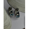 925 Sterling Silver Blue Topaz Earrings Length 0.8 Inch