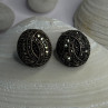 Beautiful Design 925 Sterling Silver Marcasite Earrings Length 0.7 Inch