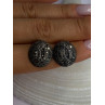 Beautiful Design 925 Sterling Silver Marcasite Earrings Length 0.7 Inch