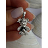 925 Sterling Silver Teddy Bear Cz Pendant Length 1.25 inch