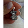 925 Sterling Silver Teddy Bear Cz Pendant Length 1.25 inch