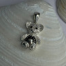 925 Sterling Silver Teddy Bear Cz Pendant Length 1.25 Inch