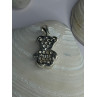 925 Sterling Silver Teddy Bear Cz Pendant Length 1.25 inch