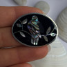 Vintage 925 Sterling Silver Abalone Bird Brooch Length 1.10 Inch