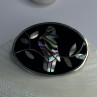 Vintage 925 Sterling Silver Abalone Bird Brooch Length 1.10 Inch