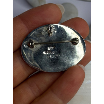 Vintage 925 Sterling Silver Abalone Bird Brooch Length 1.10 Inch