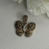 925 Sterling Silver Butterfly Beryl & Marcasite Pendant Length 0.90 Inch