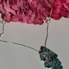 925 Sterling Silver Aquamarine & Emerald Necklace Length 17 Inch
