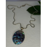 Vintage 925 Sterling Silver Abalone Necklace Length 20 inch
