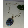 Vintage 925 Sterling Silver Abalone Necklace Length 20 inch