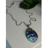 Vintage 925 Sterling Silver Abalone Necklace Length 20 inch