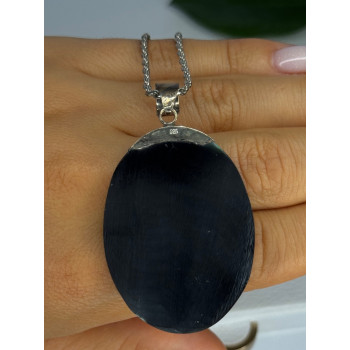 Vintage 925 Sterling Silver Abalone Necklace Length 20 inch