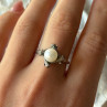 925 Sterling Silver Pearl Ring Size 9