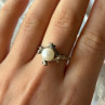925 Sterling Silver Pearl Ring Size 9
