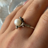 925 Sterling Silver Pearl Ring Size 9