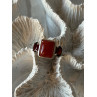 925 Sterling Silver Carnelian & Garnet Ring Size 7
