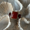 925 Sterling Silver Carnelian & Garnet Ring Size 7