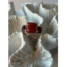 925 Sterling Silver Carnelian & Garnet Ring Size 7
