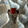 925 Sterling Silver Carnelian & Garnet Ring Size 7