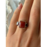 925 Sterling Silver Carnelian & Garnet Ring Size 7