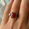 925 Sterling Silver Carnelian & Garnet Ring Size 7