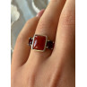 925 Sterling Silver Carnelian & Garnet Ring Size 7