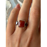 925 Sterling Silver Carnelian & Garnet Ring Size 7