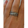 Open Leaf Design 925 Sterling Silver Diamond Ring Size 8