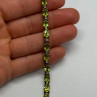 925 Sterling Silver Gold Plated Peridot & Diamonds Bracelet 7.5 in