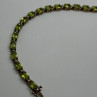 925 Sterling Silver Gold Plated Peridot & Diamonds Bracelet 7.5 in