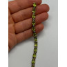 925 Sterling Silver Gold Plated Peridot & Diamonds Bracelet 7.5 in