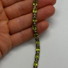 925 Sterling Silver Gold Plated Peridot & Diamonds Bracelet 7.5 in