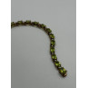 925 Sterling Silver Gold Plated Peridot & Diamonds Bracelet 7.5 in