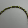 925 Sterling Silver Gold Plated Peridot & Diamonds Bracelet 7.5 in