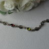 925 Sterling Silver Amethyst Citrine Garnet Peridot Topaz Bracelet Length 7.5 In