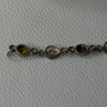 925 Sterling Silver Amethyst Citrine Garnet Peridot Topaz Bracelet Length 7.5 In