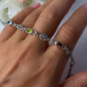925 Sterling Silver Amethyst Citrine Garnet Peridot Topaz Bracelet Length 7.5 In